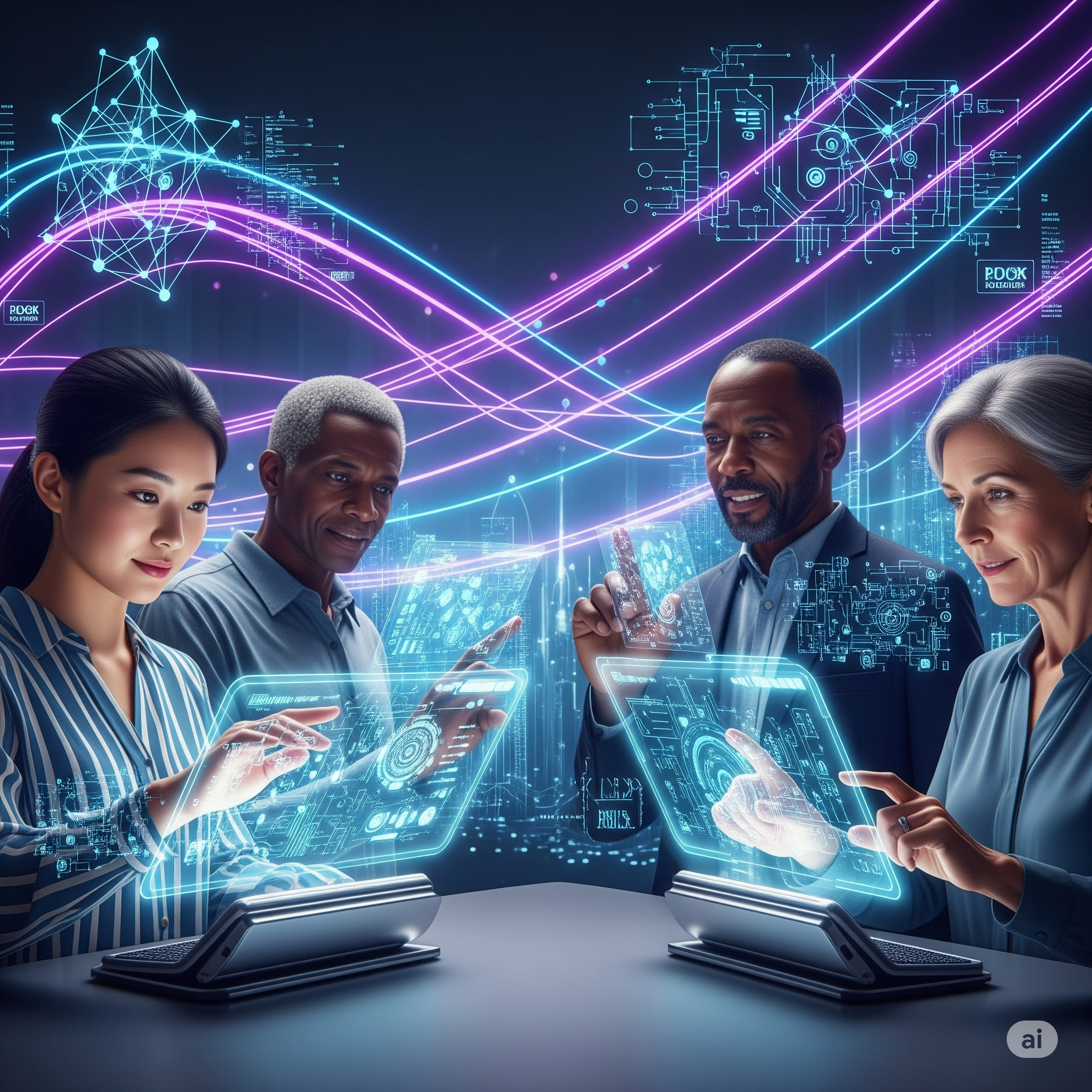 Gestión financiera futurista con inteligencia artificial